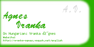 agnes vranka business card
